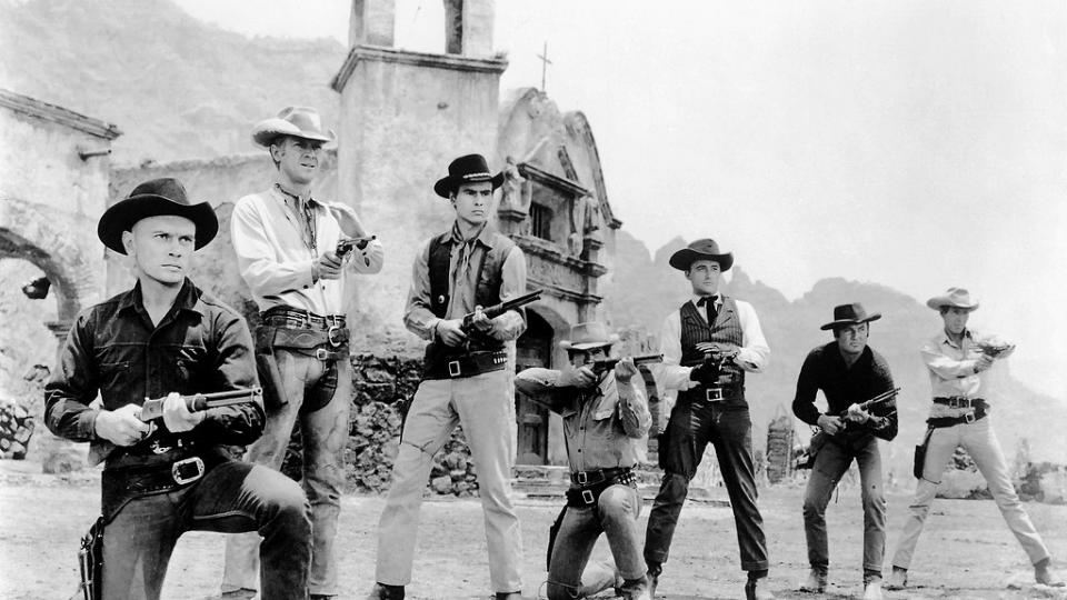 Cast publicity photo of the original 1960 version of the Magnificent Seven. Photo via Wikimedia CC-BY-2.0.