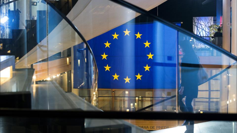 EU flag at the European Parliament in Strasbourg. Photo: EP.