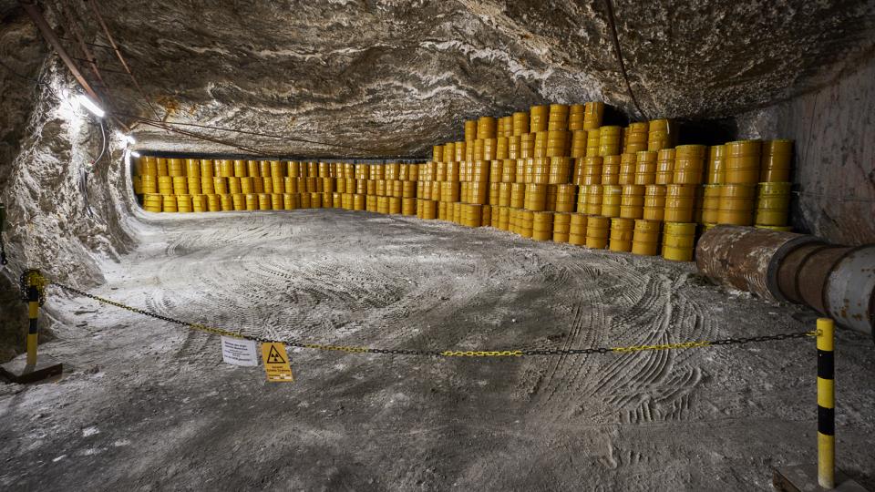 German nuclear waste stored in containers at the Morsleben depository, around 500 meters below the surface. Photo: Bundesgesellschaft für Endlagerug, BGE.de.