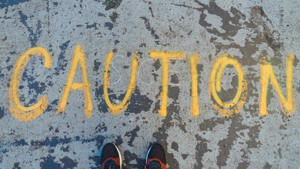 Caution graffiti