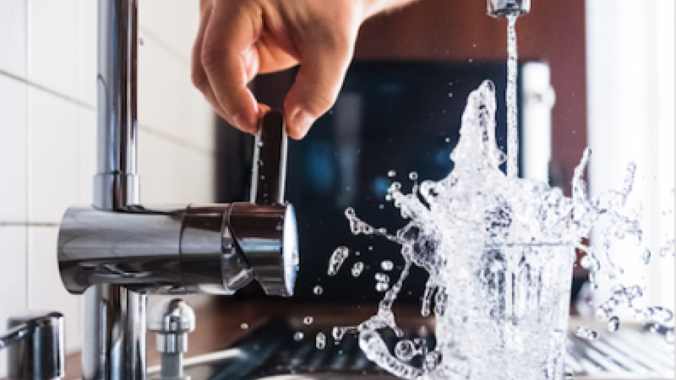 water from a tap