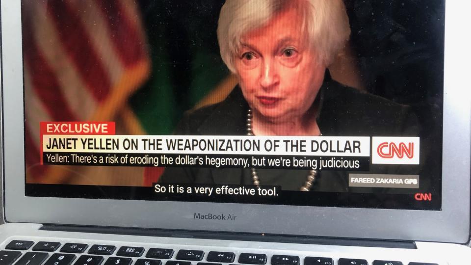 Janet Yellen speaking on CNN. 