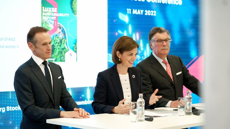 L-R Alain Kinsch, Julie Becker, Frank Wagener. Photo: LuxSE.